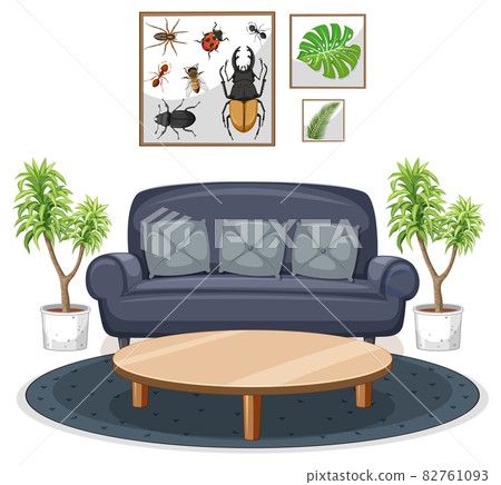 Living room furniture set on white background 82761093