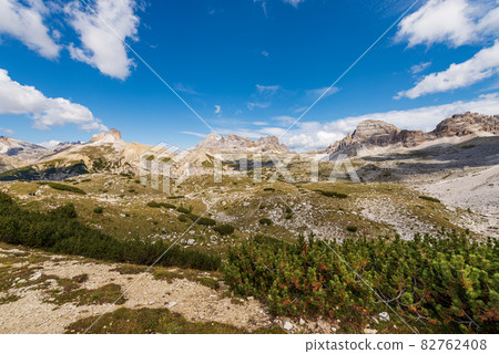 Panorama of Sexten or Sesto Dolomites from Tre Cime di Lavaredo - Alps Italy 82762408