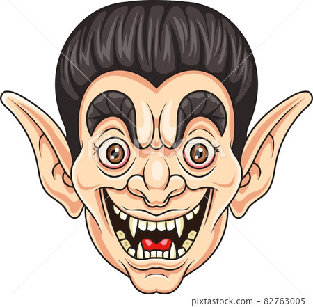Cartoon vampire head isolated on white background Cartoon vampire head isolated on white background 82763005