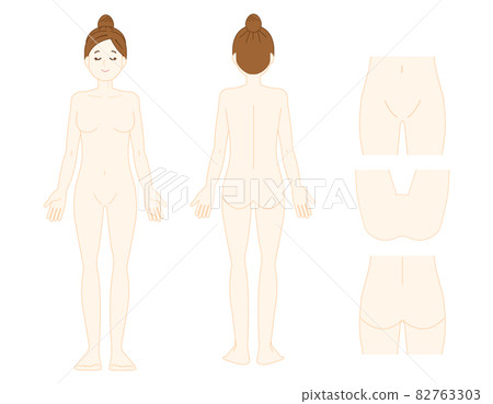 Body parts VIO Hair loss location Vector illustration Female 82763303