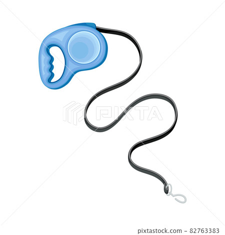 Retractable leash for dogs. Pet animals accessory vector illustration 82763383
