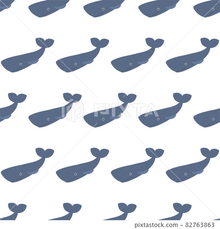 Sea animal seamless pattern with sperm whale.... - Stock Illustration  [82763863] - PIXTA
