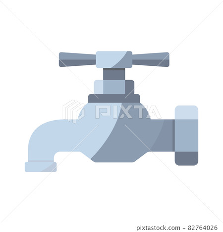 Tap icon. Color faucet in flat style. Water supply illustration for infographic, website or app. Vector 82764026