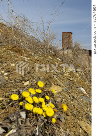 Red Tower of Death, UNESCO site with inscription in Czech language "Ruda vez smrti" a national monument in Dolni Zdar near Ostrov, Western Bohemia, Czech Republic 82764604