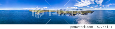 Aerial view of Dunmore head by Portnoo Rossbeg and Dawros head in County Donegal - Ireland. 82765184
