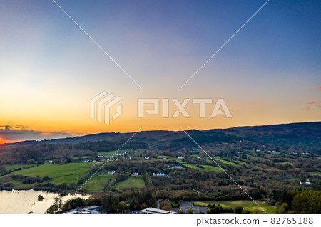 Aerial view of The Lake Eske in Donegal, Ireland 82765188