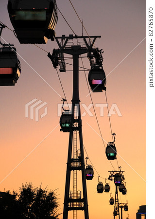 Yokohama Air Cabin (Yokohama Ropeway) and Sunset Sky 82765870