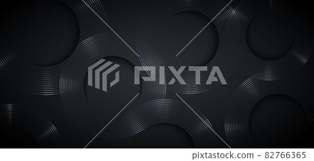 Abstract silver gradient circles lines on dark background. Abstract silver gradient circles lines on dark background. 82766365