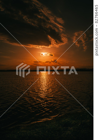 日沼、茨城和筑波山的日落 82766465