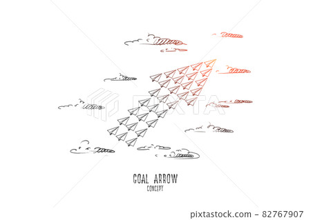 Goal arrow concept. Hand drawn isolated vector. 82767907