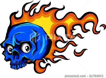 Skull on Fire with Flames Vector Illustration Skull on Fire with Flames Vector Illustration 82768052