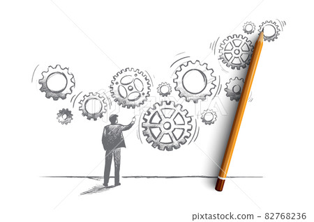 Business system concept. Hand drawn isolated vector. 82768236
