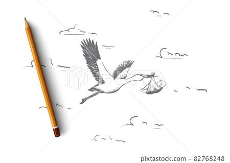 Pregnancy concept. Hand drawn isolated vector. 82768248