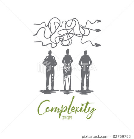 Complexity, business, solution, goal, strategy concept. Hand drawn isolated vector. 82769793