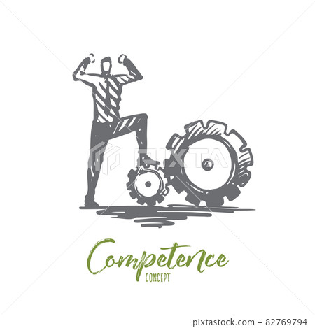 Competence, businessman, work, successful concept. Hand drawn isolated vector. 82769794
