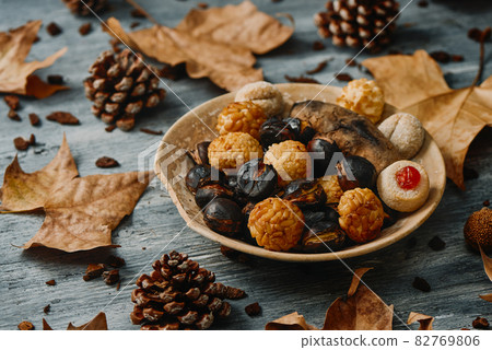 panellets, roasted sweet potato and chestnuts panellets, roasted sweet potato and chestnuts 82769806