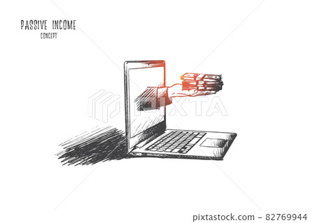 Passive income concept. Hand drawn isolated vector. 82769944