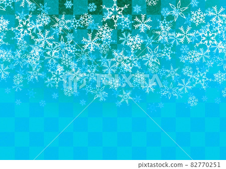 Light blue checkered background with snowflakes 82770251