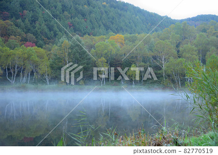 Shiga Kogen lakes and marshes greeted with autumn leaves Shiga Kogen lakes and marshes greeted with autumn leaves 82770519