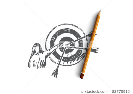 Goals, target, hitting, muslim, attainment concept. Hand drawn isolated vector. 82770913