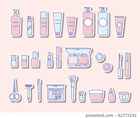 Illustration set of skin care items 82772242