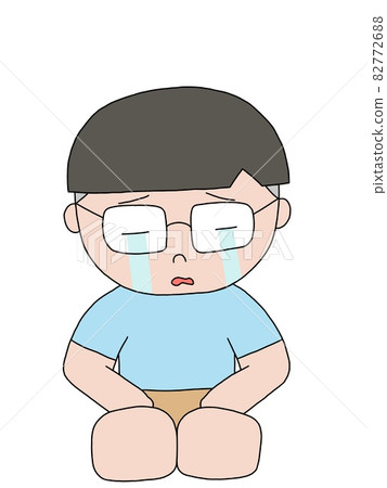 Seiza boy crying face Seiza boy crying face 82772688