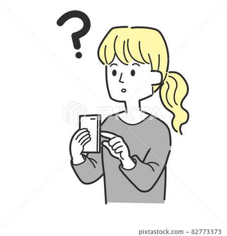 A woman who is lost in smartphone operation A woman who is lost in smartphone operation 82773373