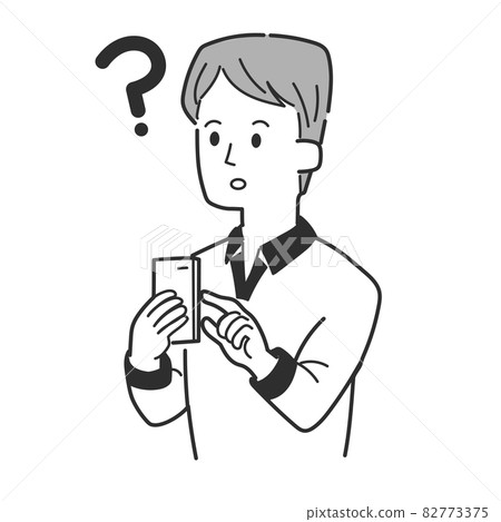 一個迷失在智能手機操作中的男人 一個迷失在智能手機操作中的男人 82773375