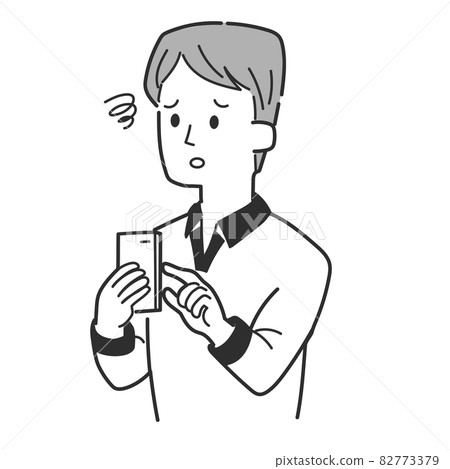 A man who is disappointed while operating a smartphone A man who is disappointed while operating a smartphone 82773379