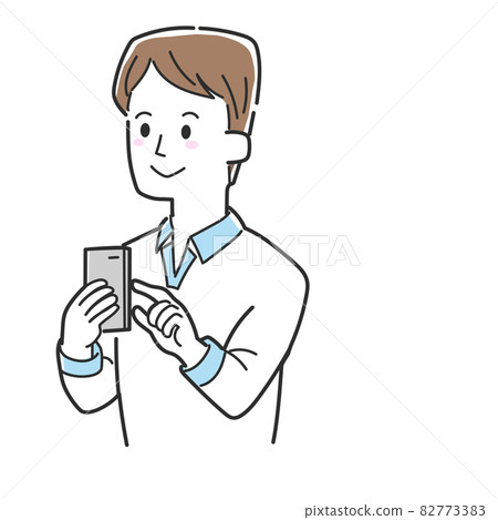A man operating a smartphone 82773383
