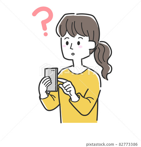 A woman who is lost in smartphone operation A woman who is lost in smartphone operation 82773386