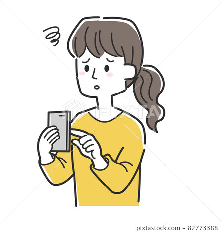 操作智能手機時失望的女人 操作智能手機時失望的女人 82773388