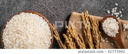 Rice raw white rice top view raw rice ingredient white ごはん rice 82773902