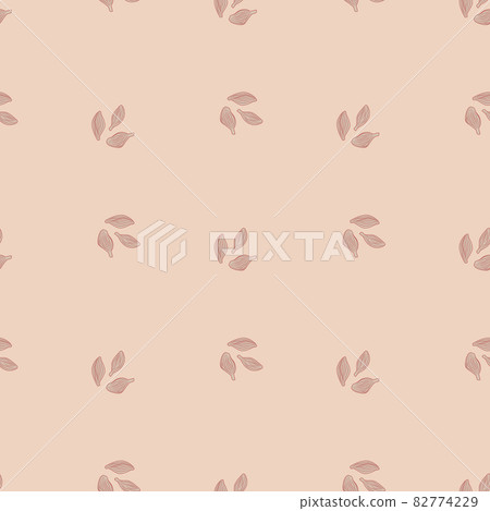 Seamless pattern cardamom on pastel peach background. Cute plant sketch ornament. Geometrical texture template for fabric. Seamless pattern cardamom on pastel peach background. Cute plant sketch ornament. Geometrical texture template for fabric. 82774229