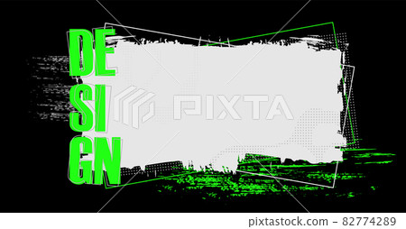 Modern grunge vector digital background with white paint strokes 82774289