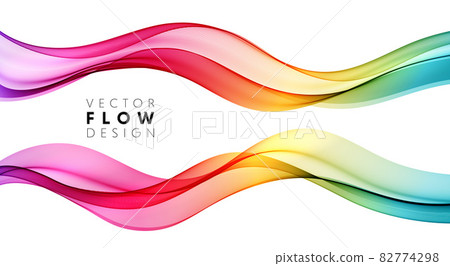Vector abstract colorful flowing wave lines isolated on white background. Design element for wedding invitation, greeting card 82774298