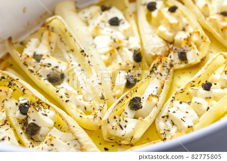 baked white peppers with Feta cheese 82775805