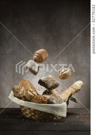 Bread on basket Bread on basket 82776182