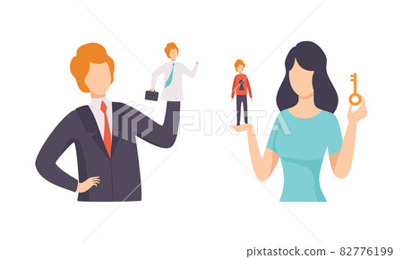 Manipulation of People with Controlled Tiny Man on the Hand of Giant Woman Character Vector Set Manipulation of People with Controlled Tiny Man on the Hand of Giant Woman Character Vector Set 82776199