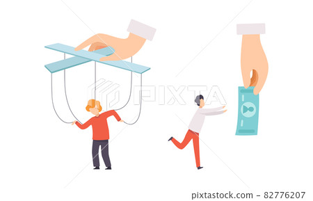 Manipulation of People with Tiny Man with Strings Controlled by Someone Vector Set Manipulation of People with Tiny Man with Strings Controlled by Someone Vector Set 82776207