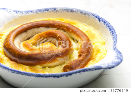 sausage baked with mashed potatoes 82776349