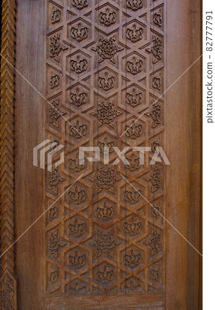 Ancient wooden door in Old city, at Baku, Azerbaijan. Ancient wooden door in Old city, at Baku, Azerbaijan. 82777791