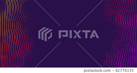 Abstract vector background. Halftone gradient gradation. Vibrant texture. Smoke effect. Retro design. 82778135