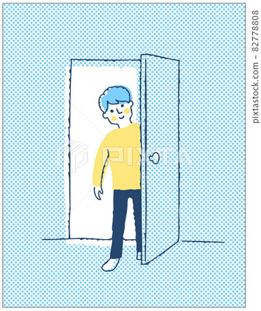 男人打開房間的門 82778808