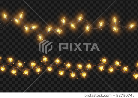 Bright light string garland, vector Christmas holiday illumination illustration, x-mas decoration 82780743