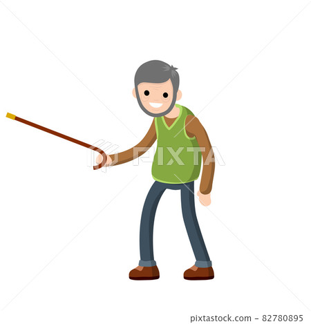 Funny old man with a cane. Funny old man with a cane. 82780895