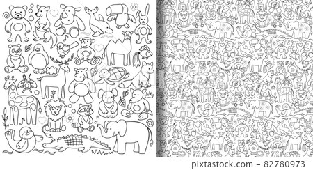 Children toys set and seamless pattern. 82780973