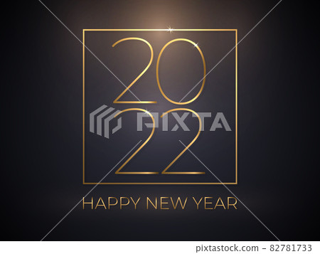 Happy new 2022 year elegant gold text on... - Stock Illustration ...