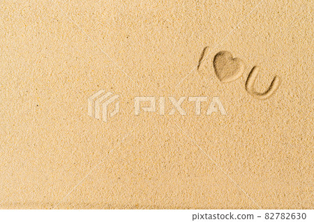 I love you text on sand tropical beach. valentines day. Beach holiday concept. Creative, background, copy space, travel, summer. Flat lay I love you text on sand tropical beach. valentines day. Beach holiday concept. Creative, background, copy space, travel, summer. Flat lay 82782630