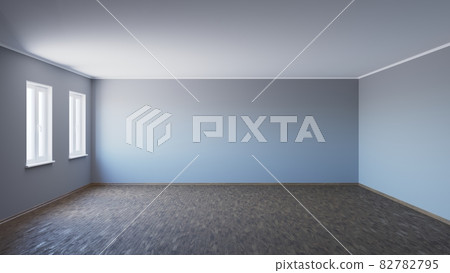3d Illustration Beautiful Empty Interior with Parquet Floor 82782795